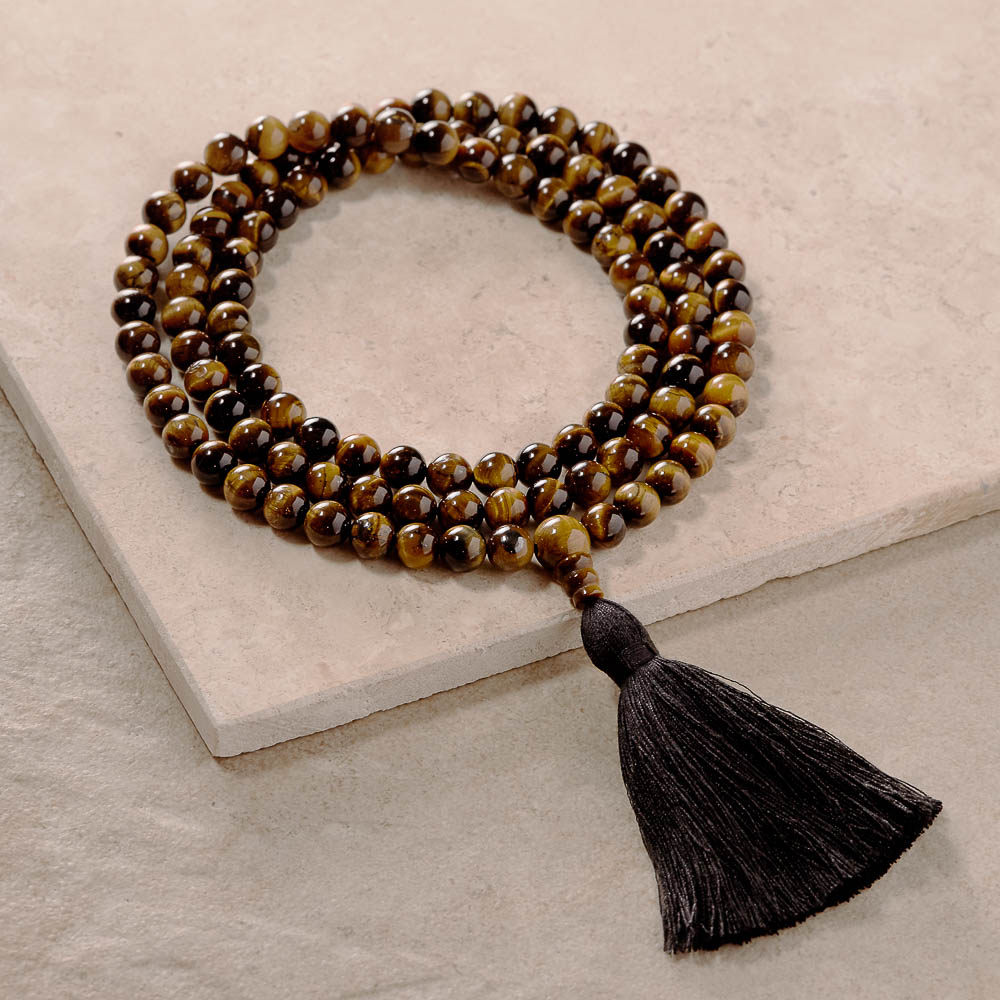 Tiger Eye mala, 108 beads