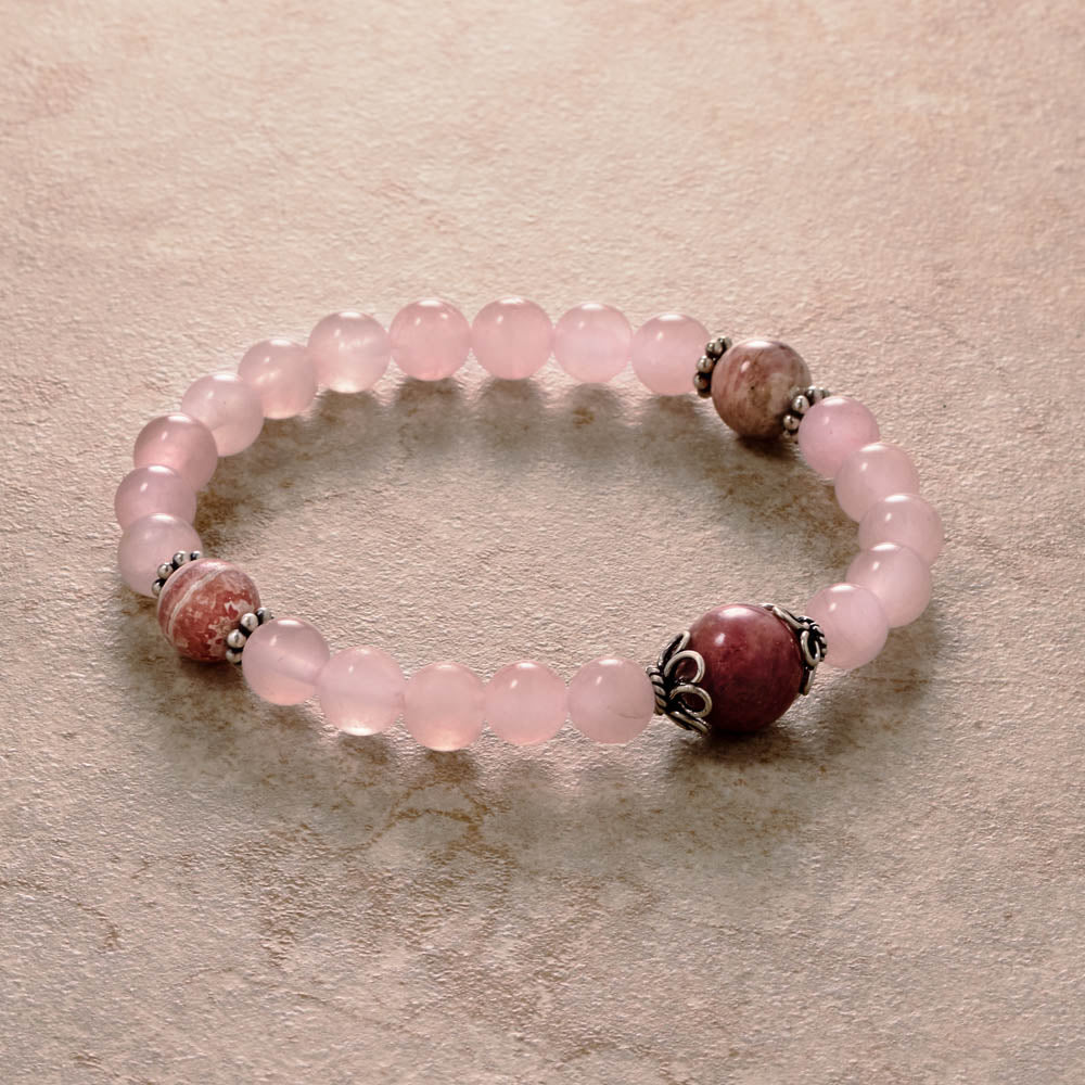 Rose Quartz Mala, stretchy