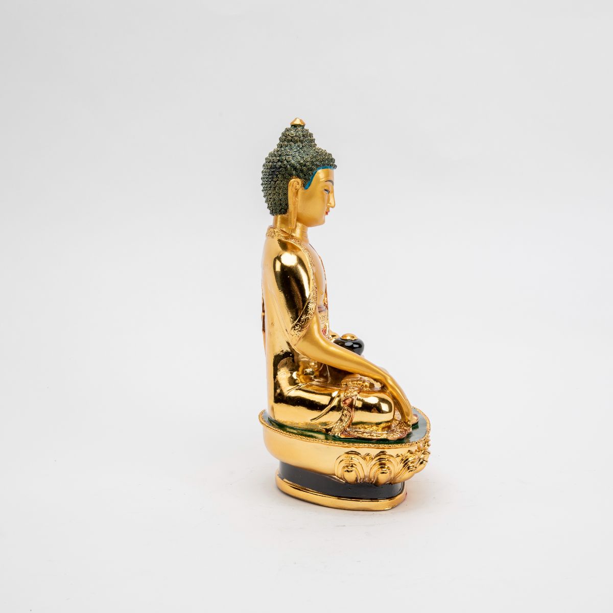 Golden Resin Shakyamuni Buddha Statue - 12"