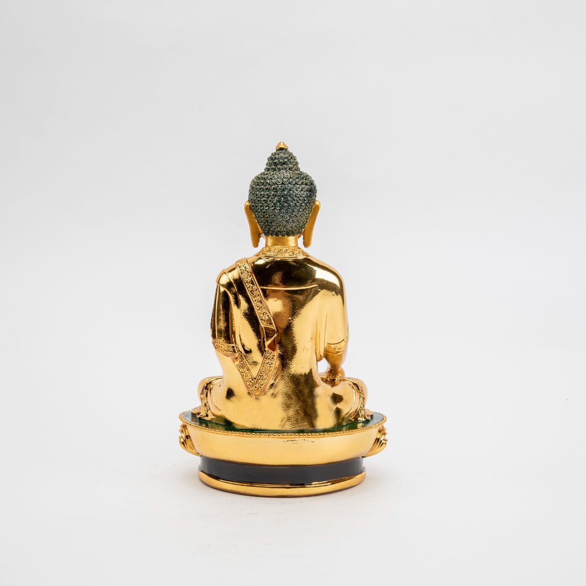 Golden Resin Shakyamuni Buddha Statue - 12"