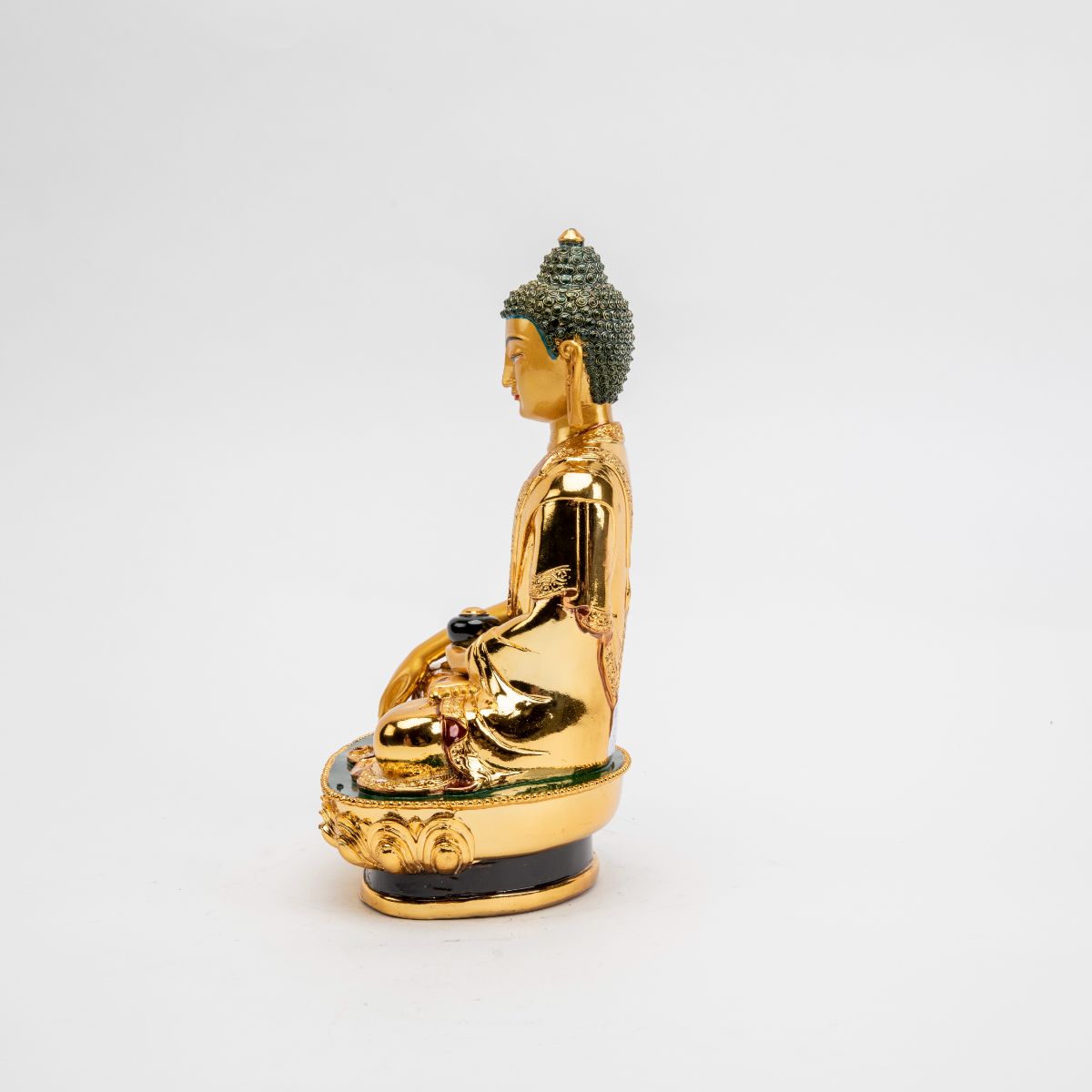 Golden Resin Shakyamuni Buddha Statue - 12"