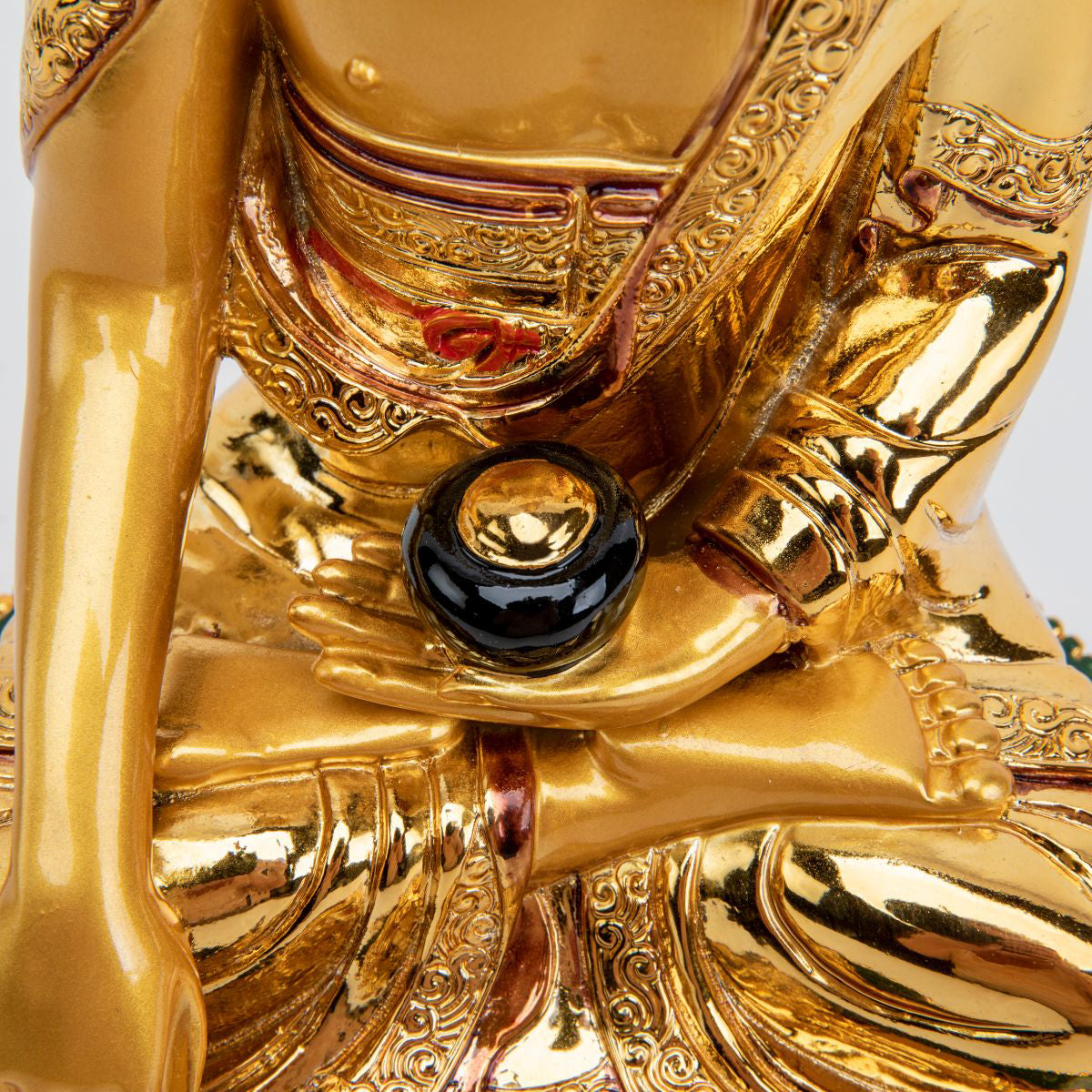 Golden Resin Shakyamuni Buddha Statue - 12"
