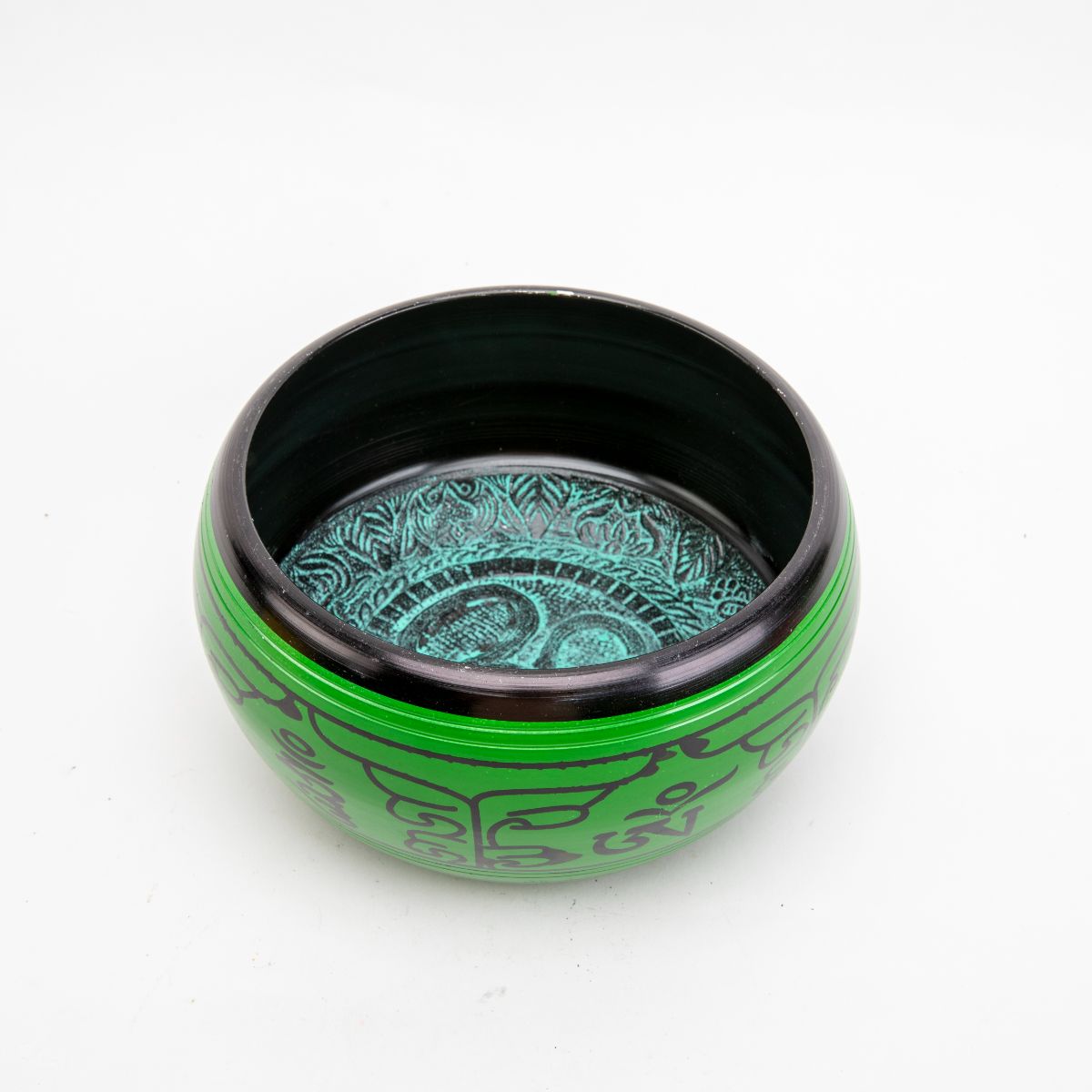 Large Green Om Singing Bowl - 8"