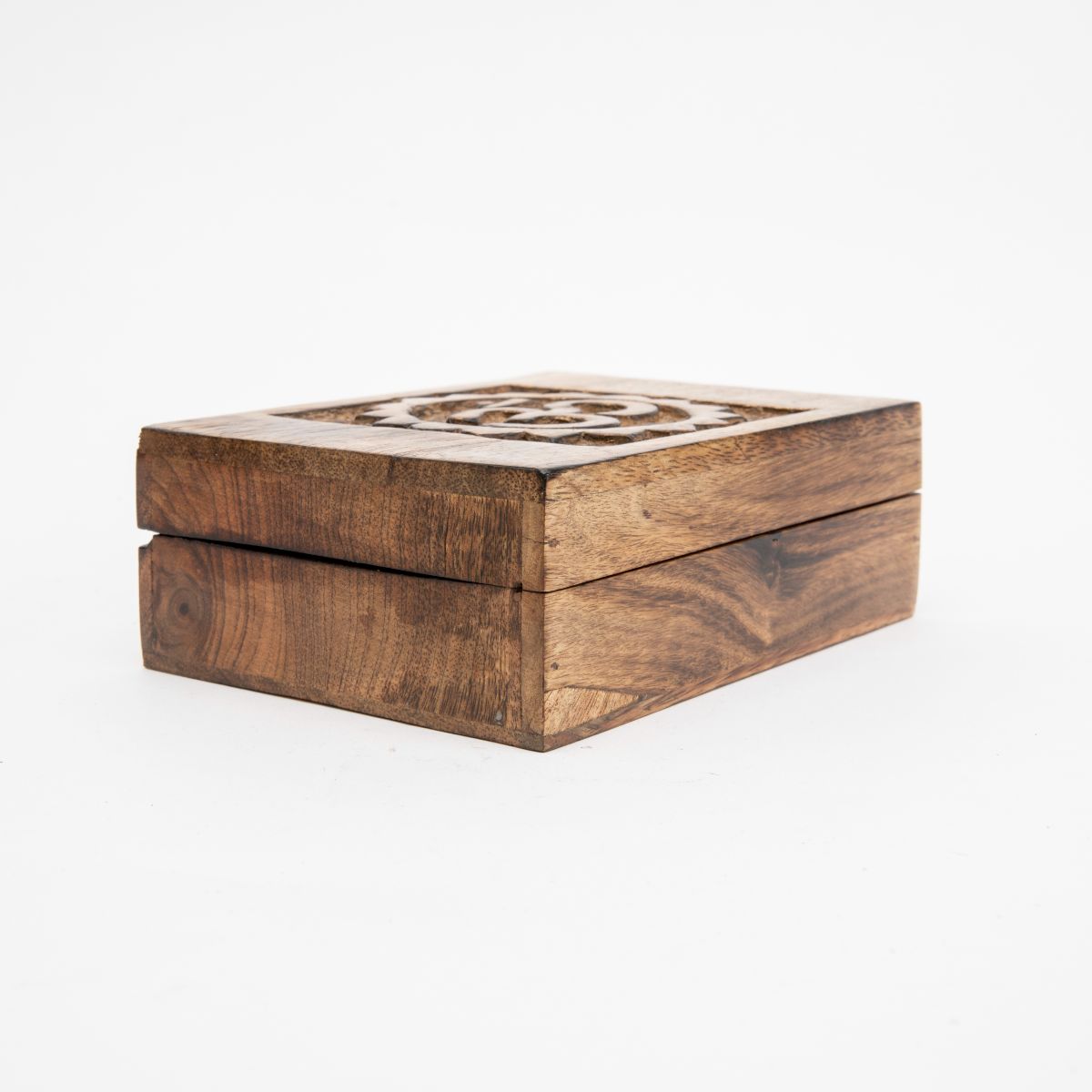 Keepsake Box with "Om" Symbol Carving
