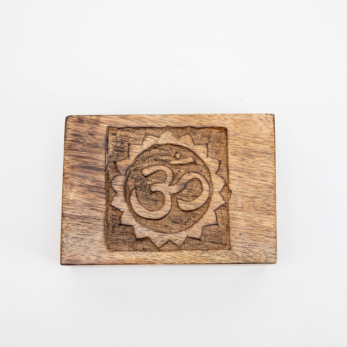 Keepsake Box with "Om" Symbol Carving