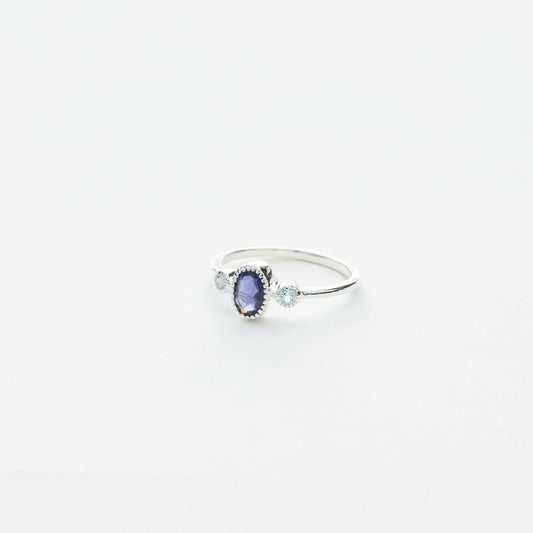 3 Stone Oval Ring in Silver