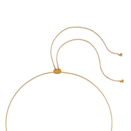 Large Crescent Moon & Star Gold Pendant Necklace