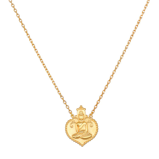 Seated Buddha Gold Pendant Necklace