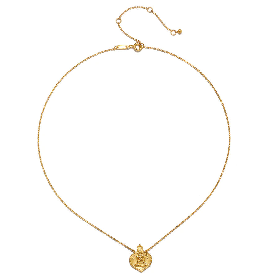 Seated Buddha Gold Pendant Necklace