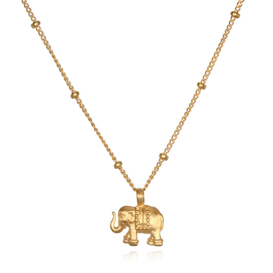 Dainty Elephant Pendant Gold Necklace