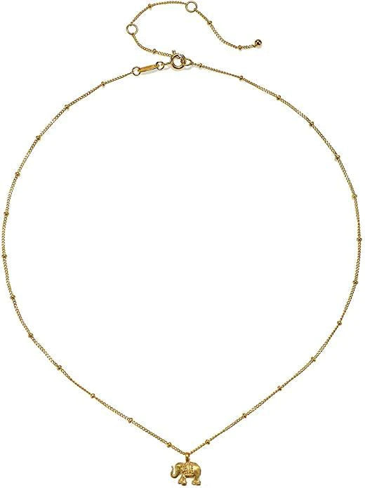 Dainty Elephant Pendant Gold Necklace
