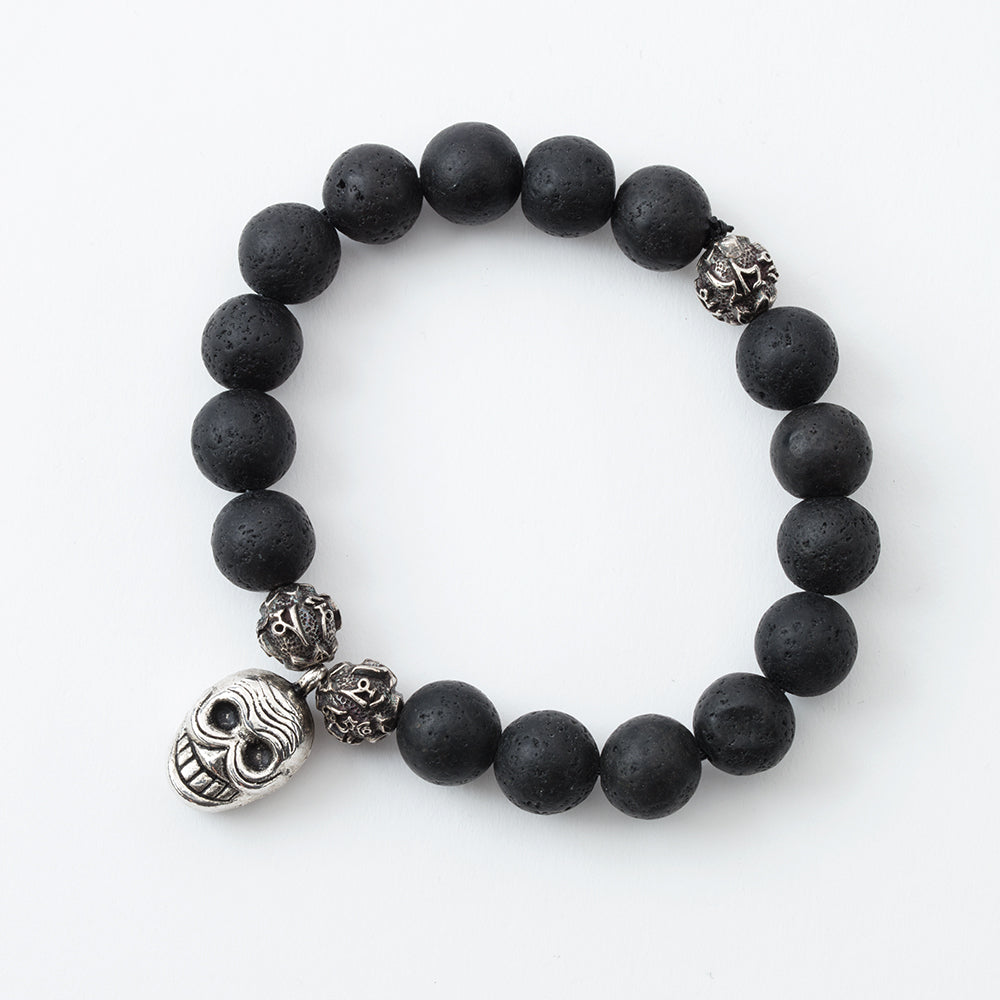 Lava Stone and Compassion Mantra Stretchy Bracelet