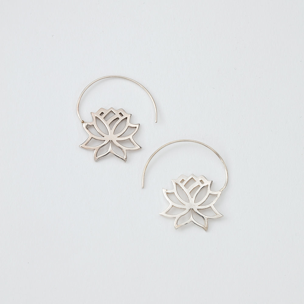 Lotus Flower Threader Earrings