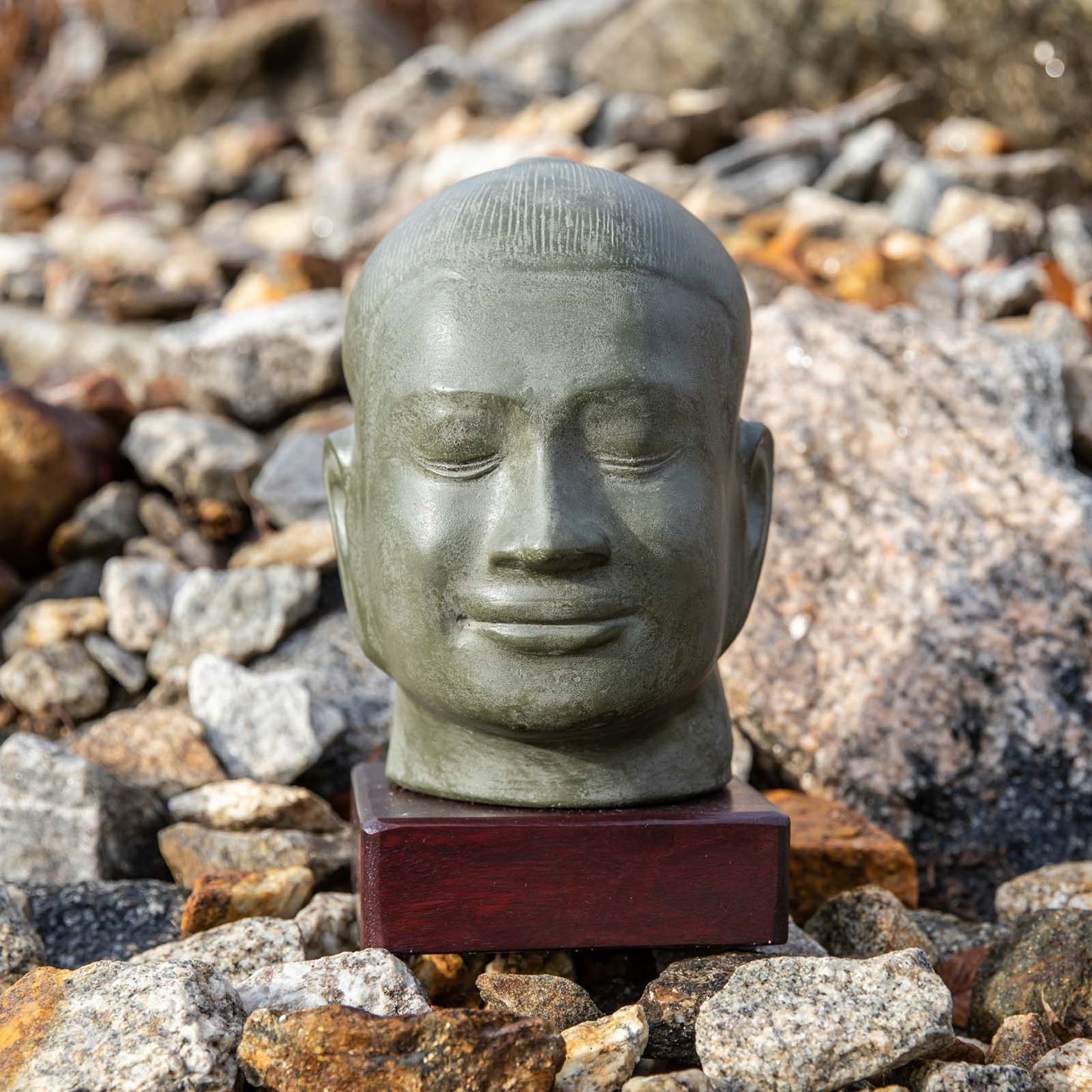 Cambodian Khmer Buddha Head Statue