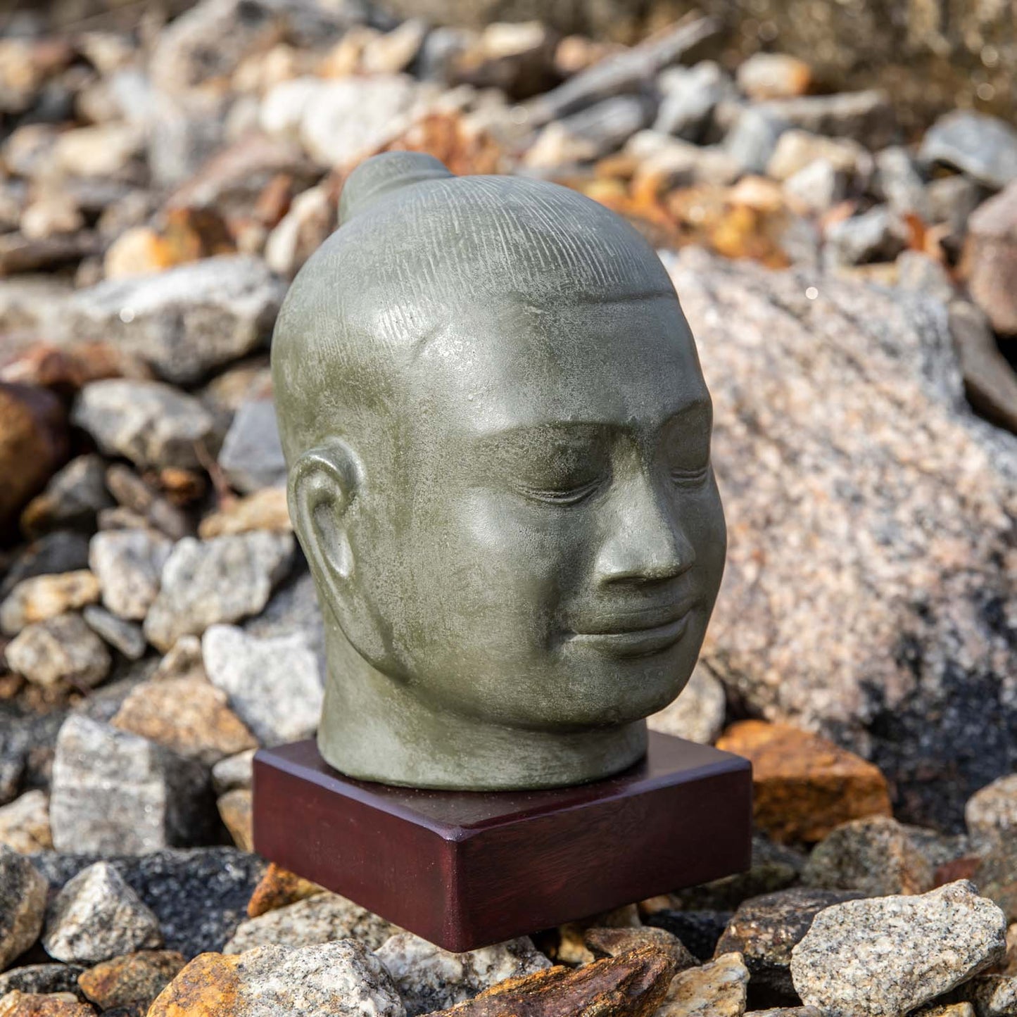 Cambodian Khmer Buddha Head Statue