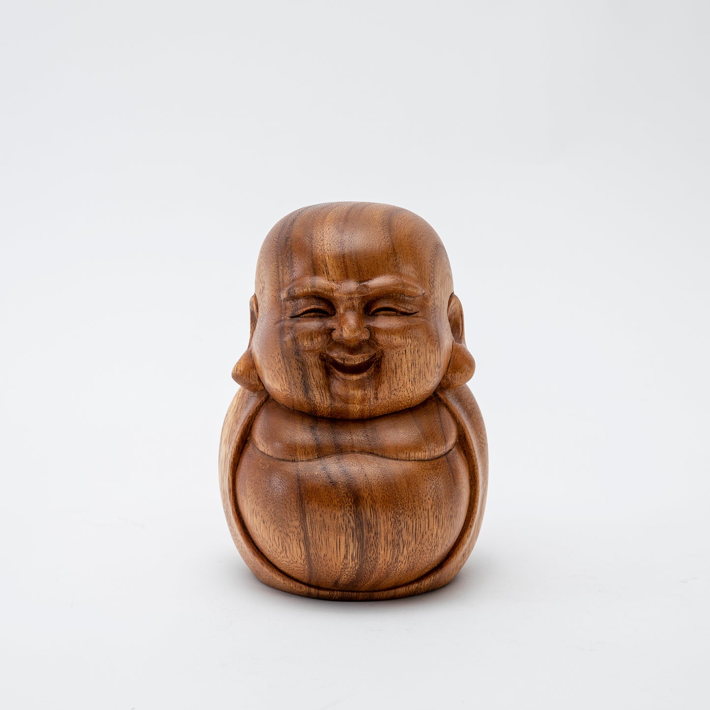 Wooden Laughing Buddha Statue