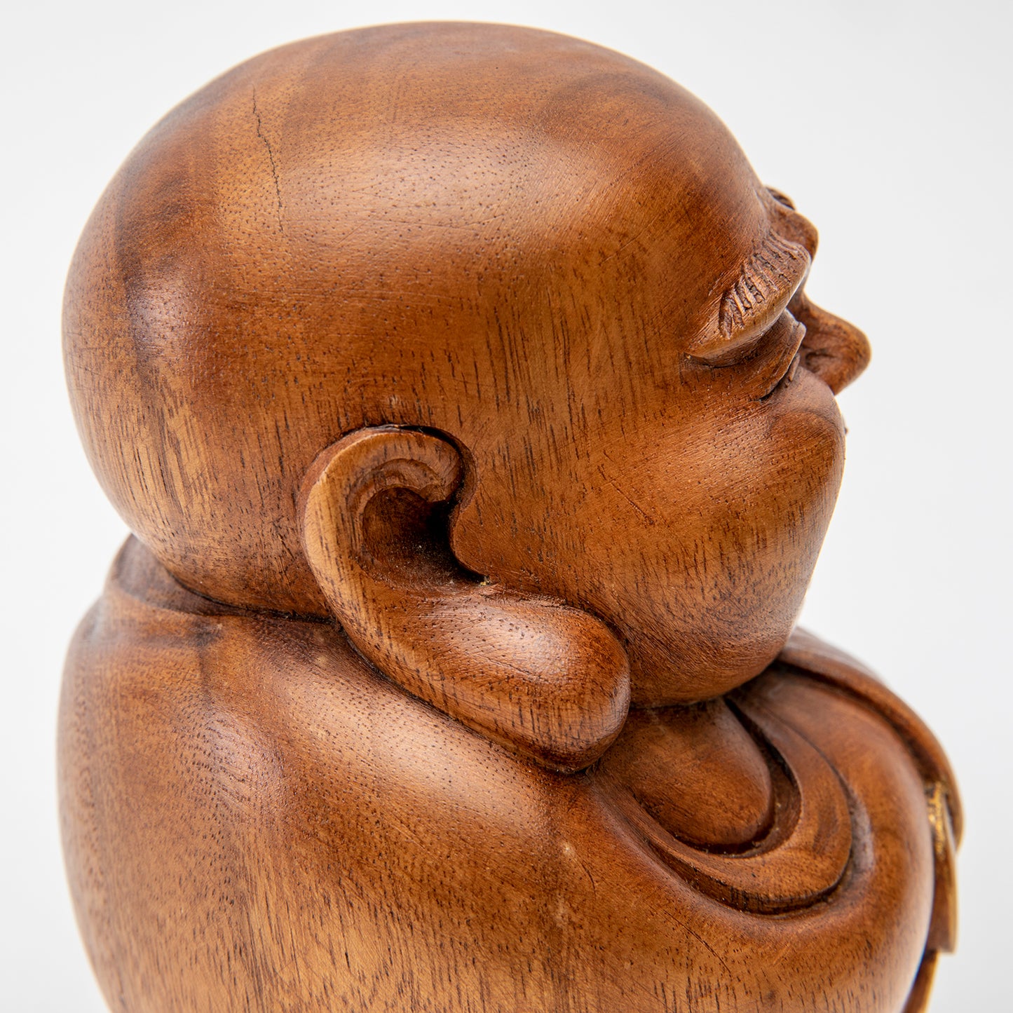 Wooden Laughing Buddha Statue 2