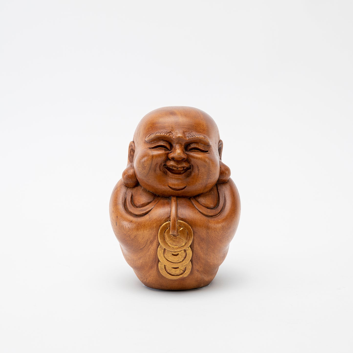 Wooden Laughing Buddha Statue 2