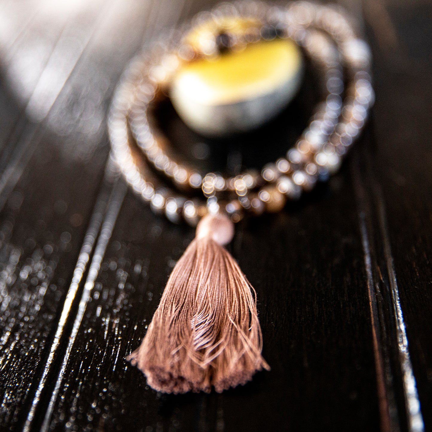 Sardonyx Banded Agate with Smokey Quartz Mala