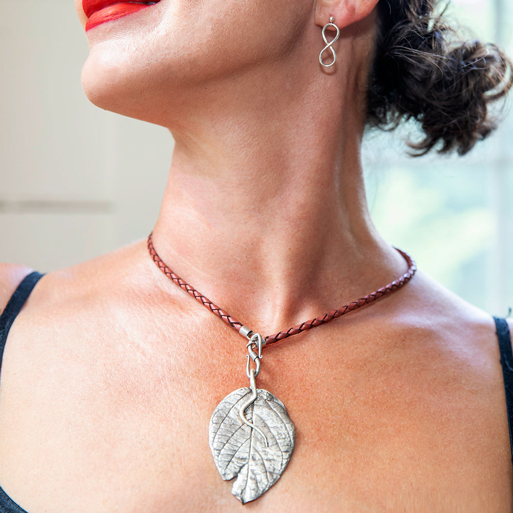 Silver Leaf Pendant Necklace