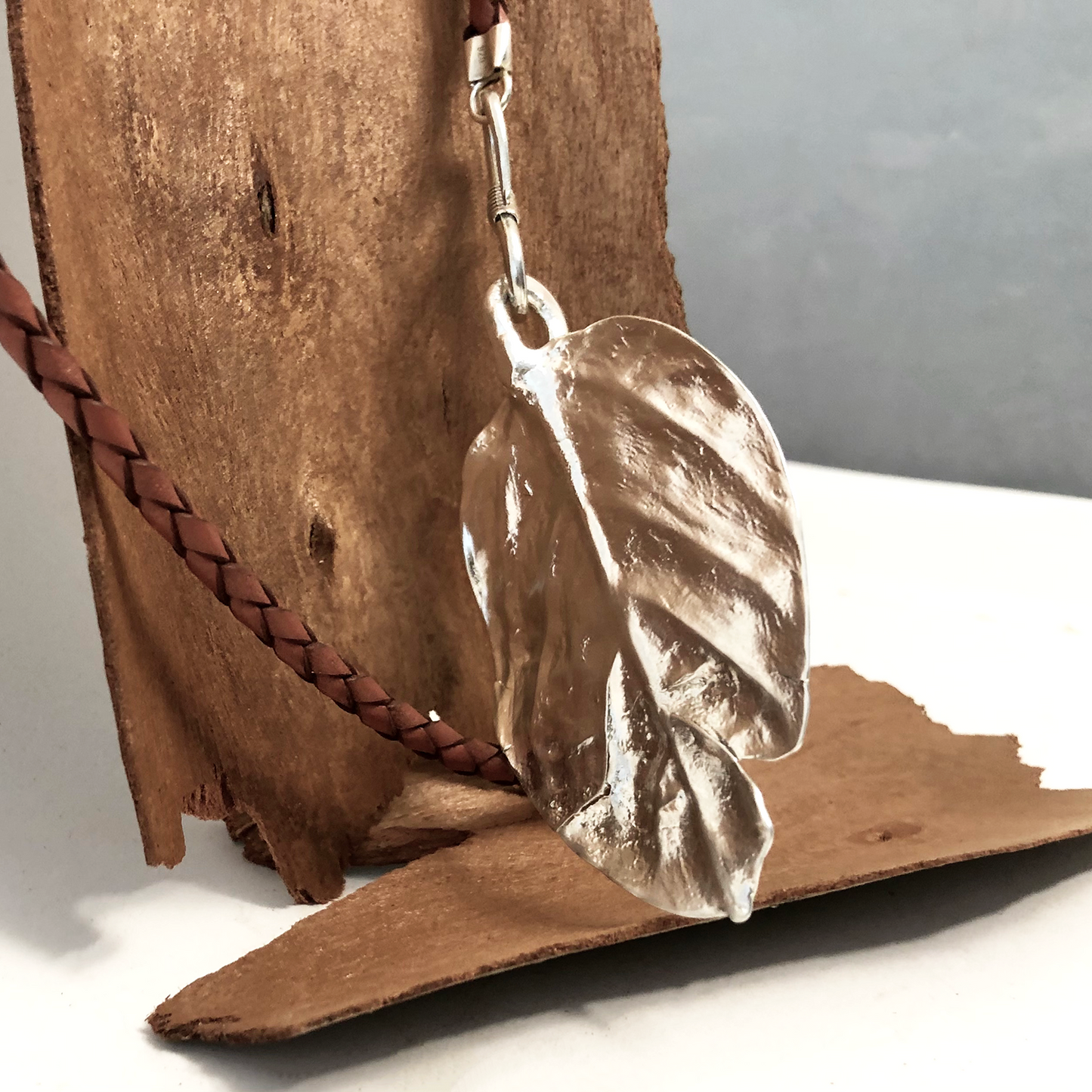 Silver Leaf Pendant Necklace