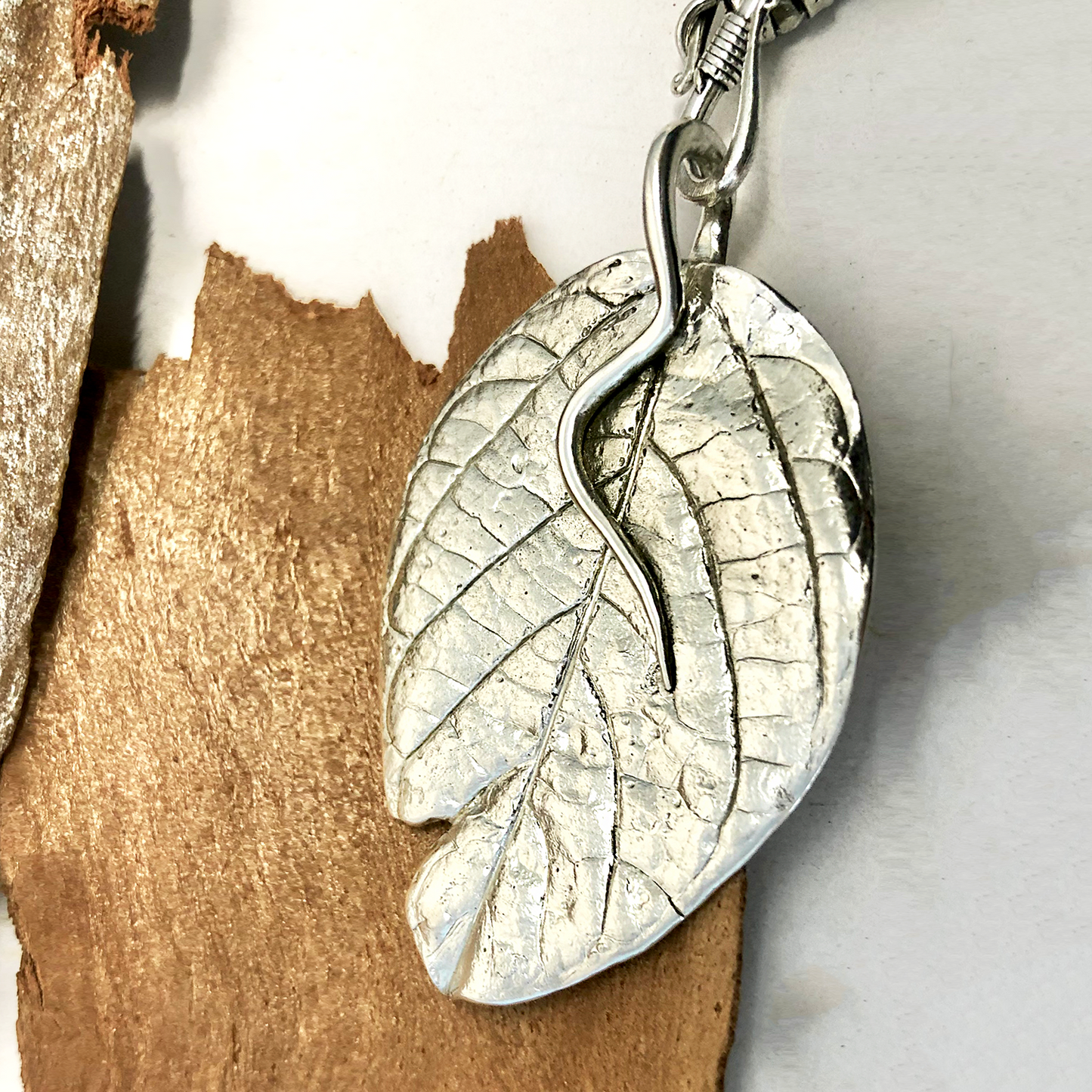 Silver Leaf Pendant Necklace