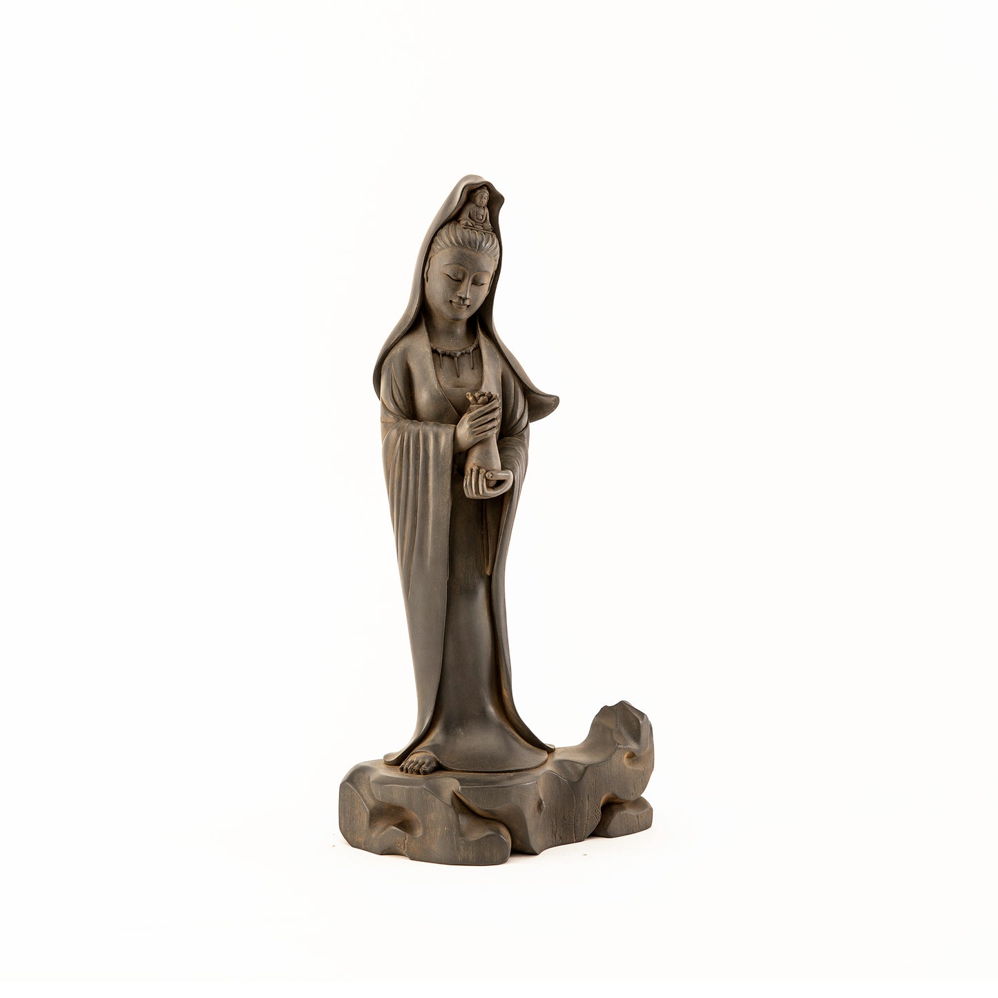 Kuan Yin with Vessel and Lotus Statue