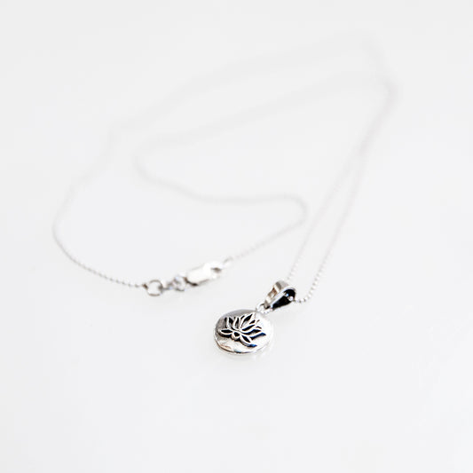 Raised Lotus Pendant Necklace