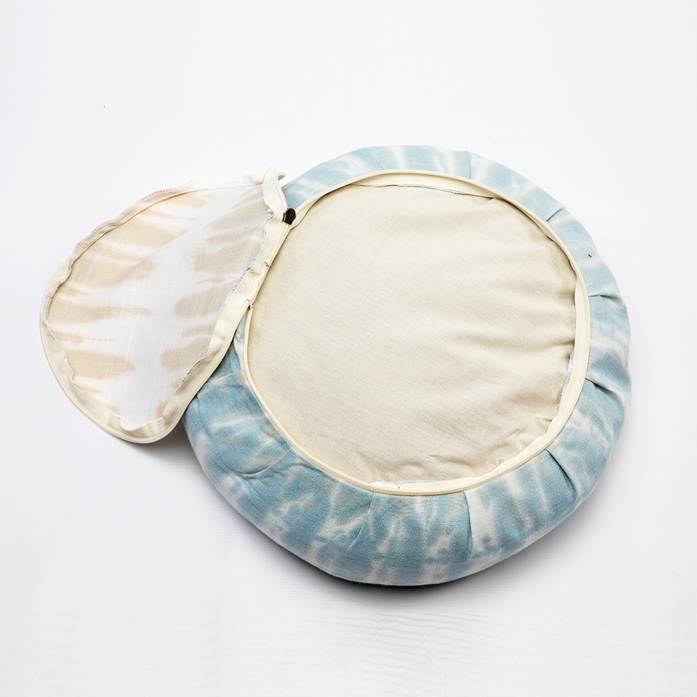 Shibori Stripe Buckwheat Hull Zafu