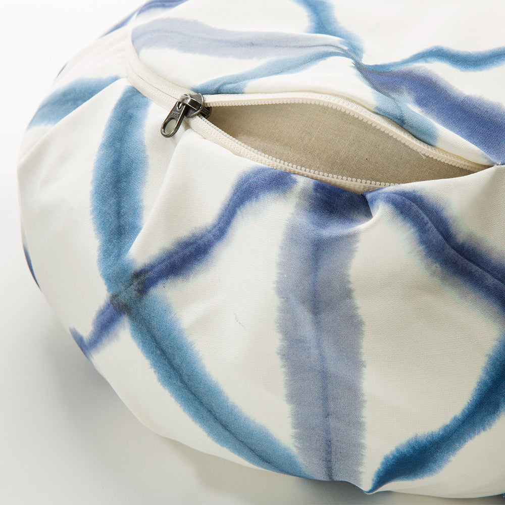 Blue Watercolor Geometric Zafu Zabuton Set