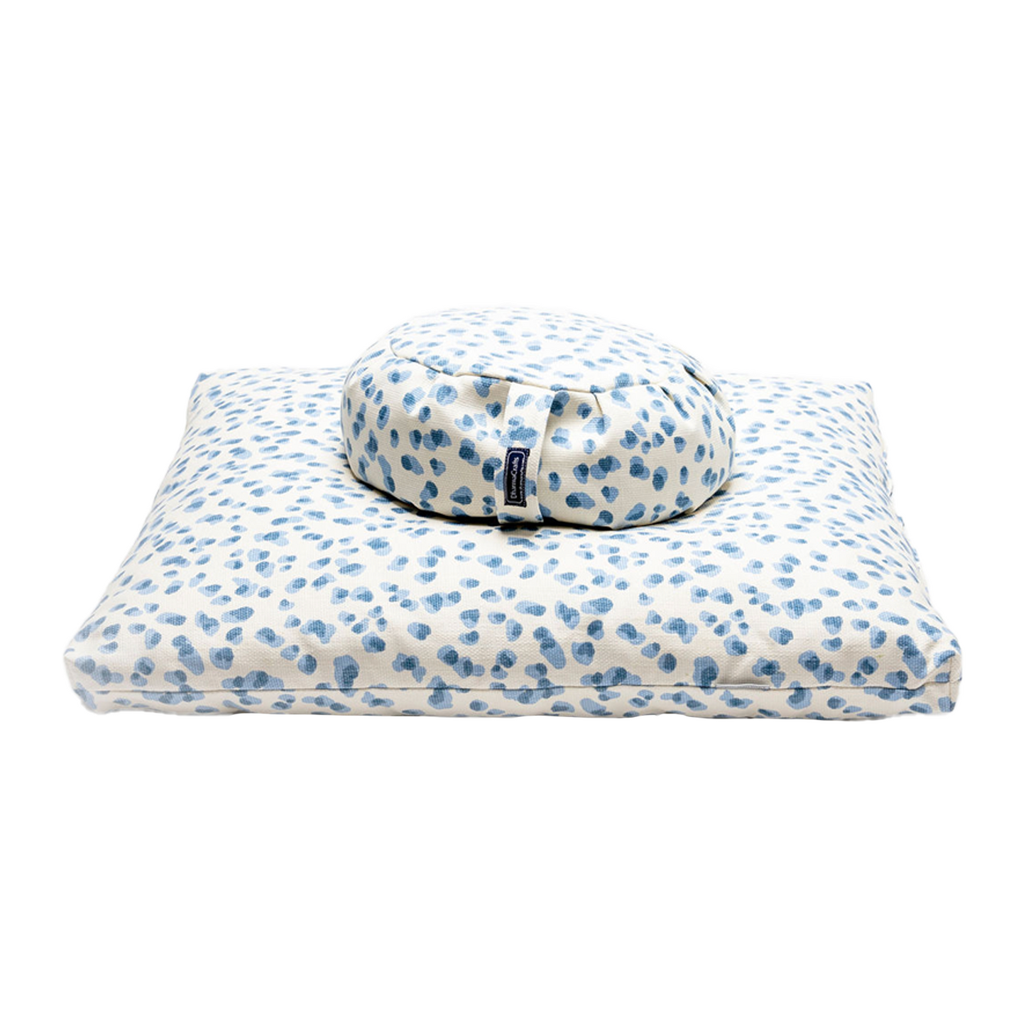 Polka Dot Zafu Zabuton Set on white backdrop