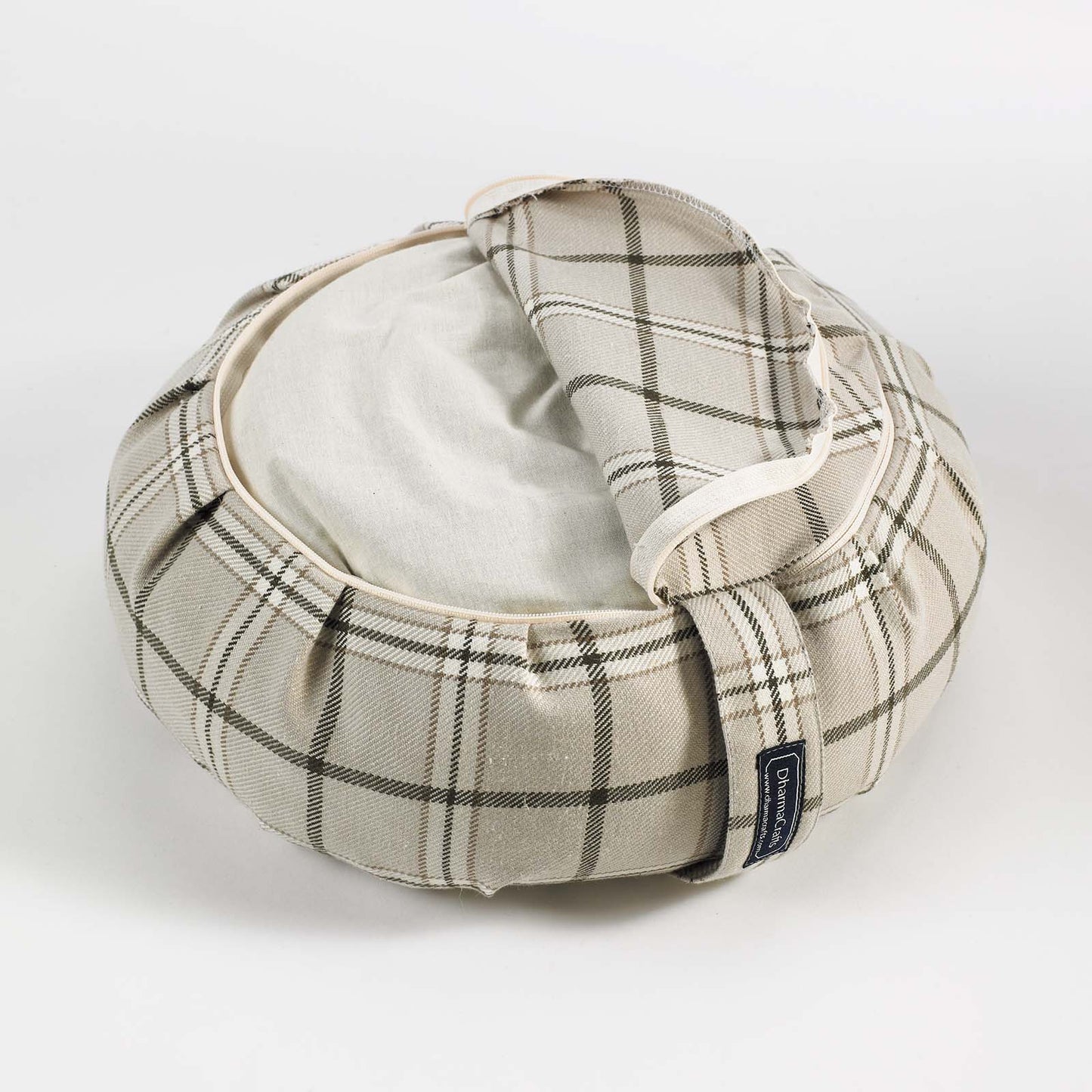 Plaid Buckwheat Hull Zafu