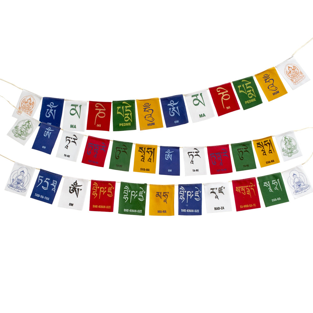 Three Deity Mini Prayer Flag Set