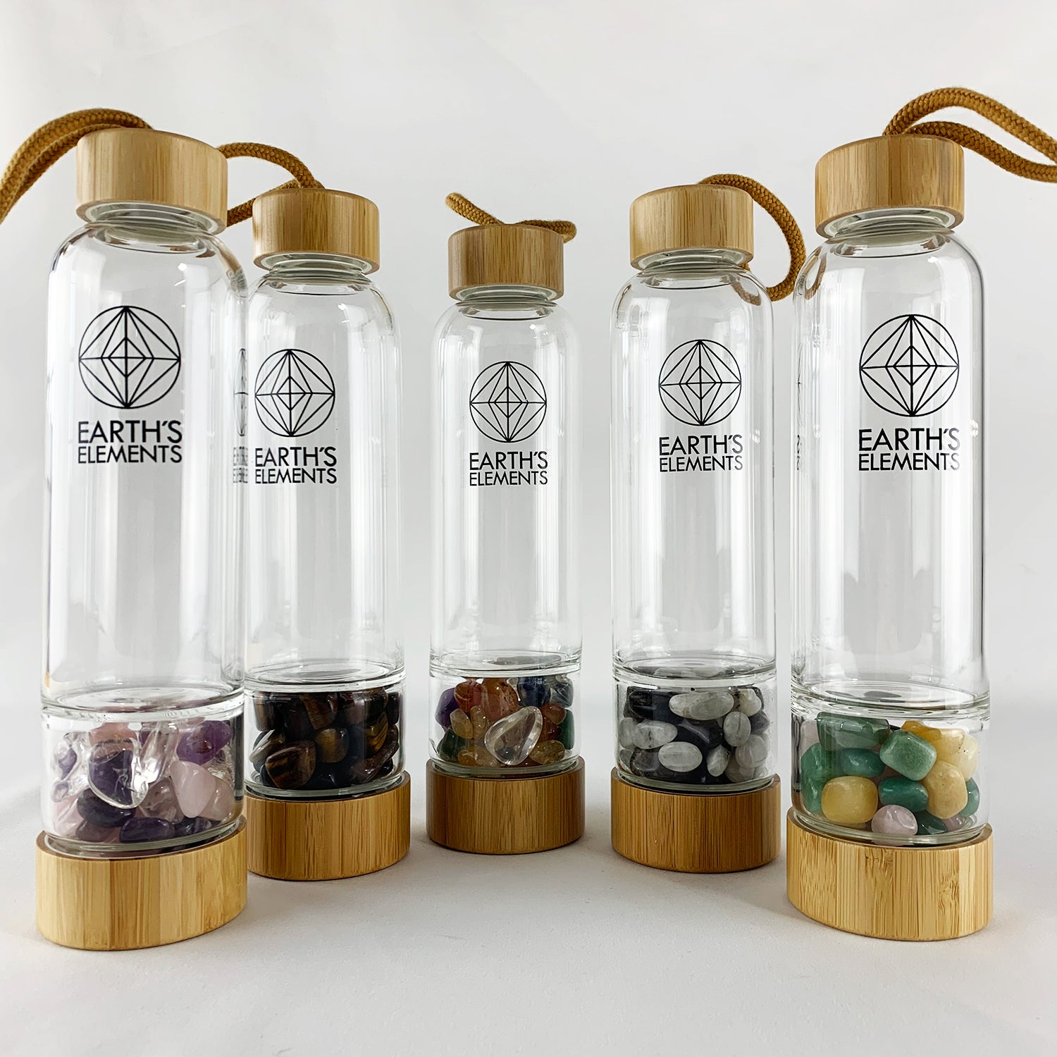 Smudgealicious • Glass & Bamboo Crystal Water Bottles