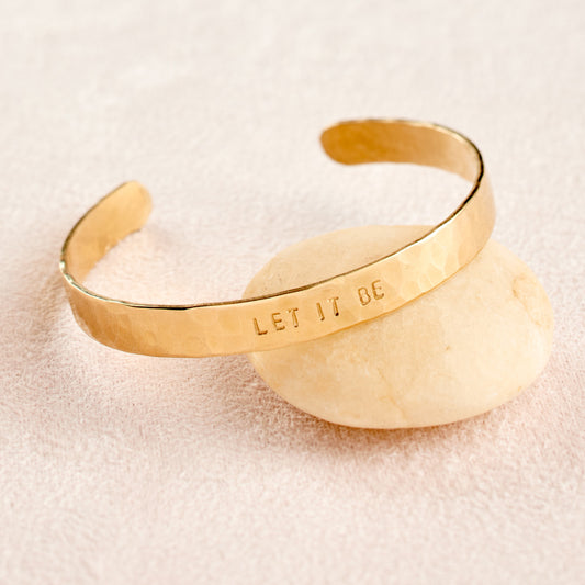 Let It Be Cuff Bracelet, hammered brass