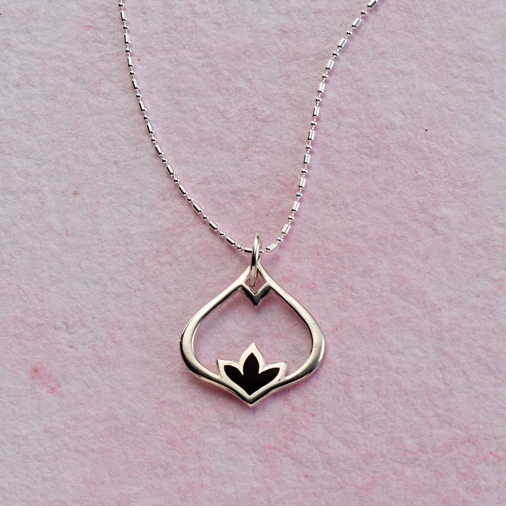Lotus Teardrop Necklace