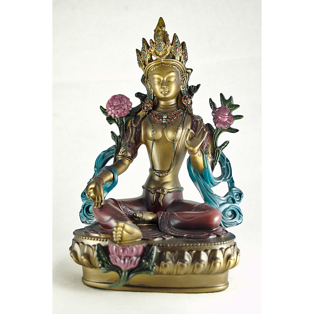 Hand Painted Green Tara Statue