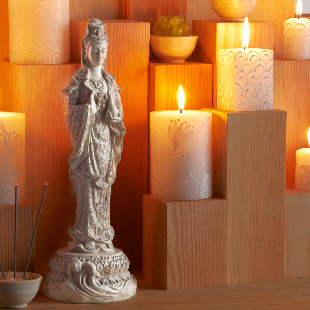 Standing Kuan Yin with Vessel Statue