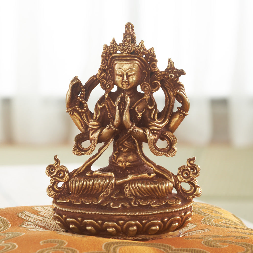 Gilded Copper Chenrezig Statue