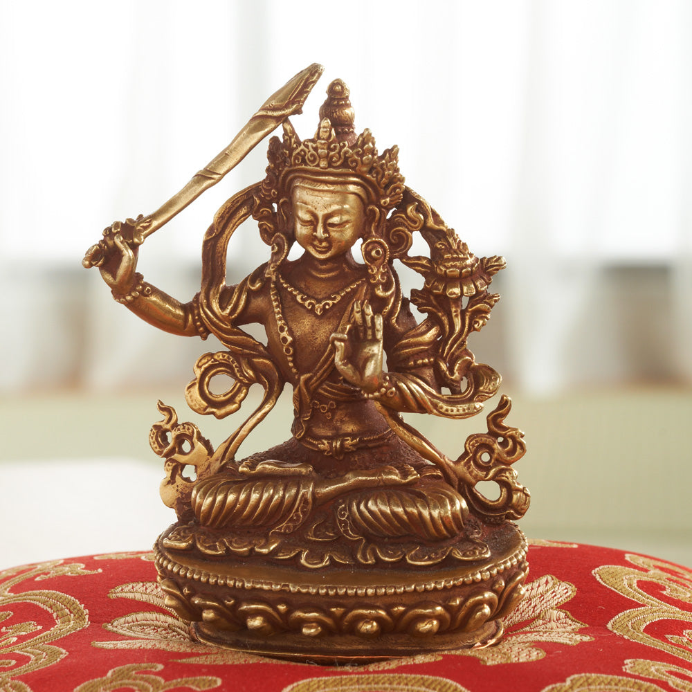 Gilded Copper Manjushri Statue