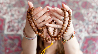 Natural Fragrant Sandalwood Handmade Mala 108+1 Beads Hindu Prayer Bea –  Rudraksha Gems