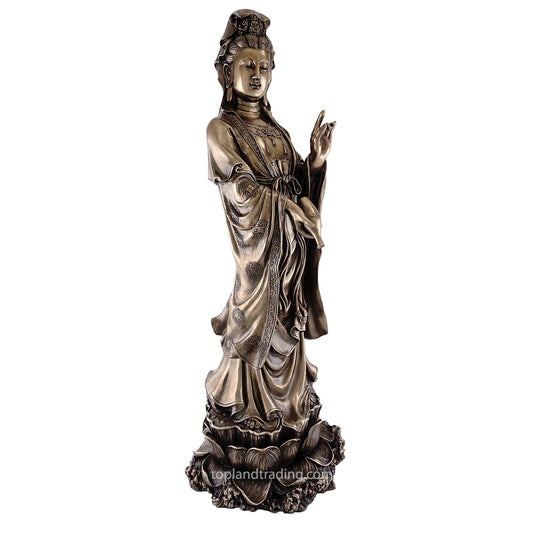 Large Bronze Quan Yin Goddess Statue