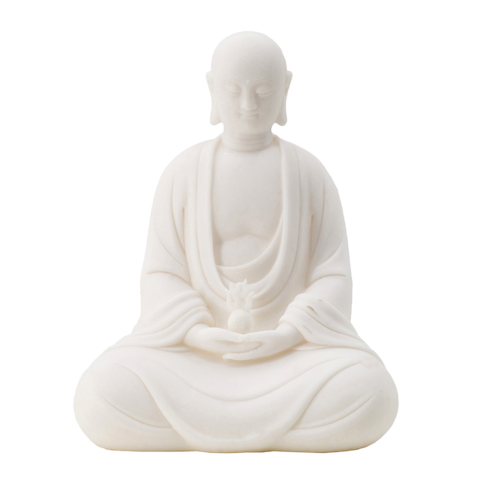 White Resin Buddha Statue - Sitting Buddha Statue | DharmaCrafts