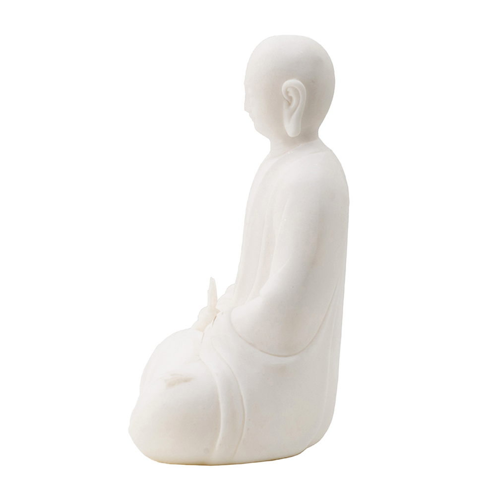 White Resin Buddha Statue Sitting Buddha Statue DharmaCrafts