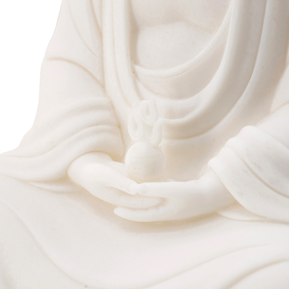 White Resin Buddha Statue Sitting Buddha Statue DharmaCrafts