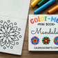Color-Me! Mini Book Mandalas with markers on a wooden surface