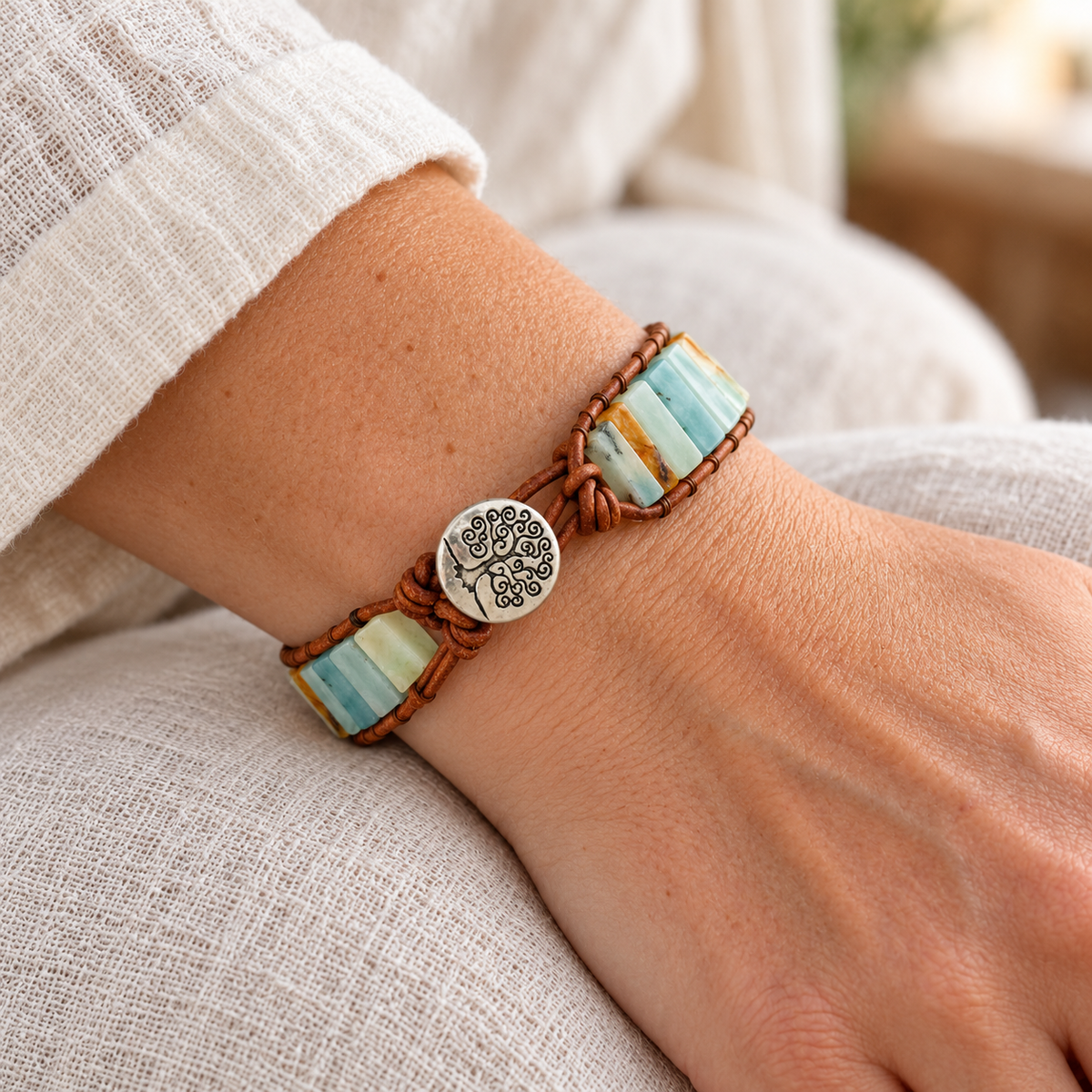Tree of Life Amazonite Bracelet