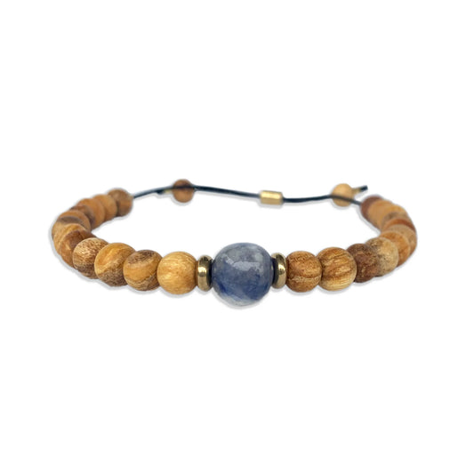 Sodalite and Palo Santo Bracelet