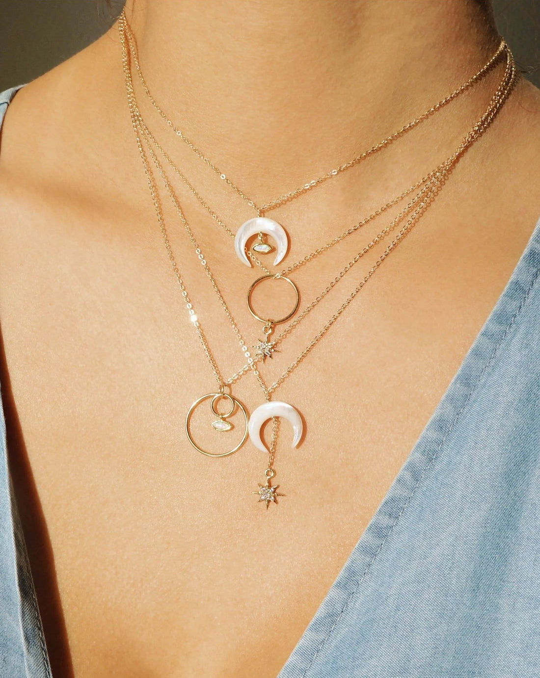 Crescent Moon Pendant Necklace