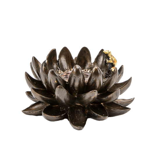 Lotus Incense Holder with Frog